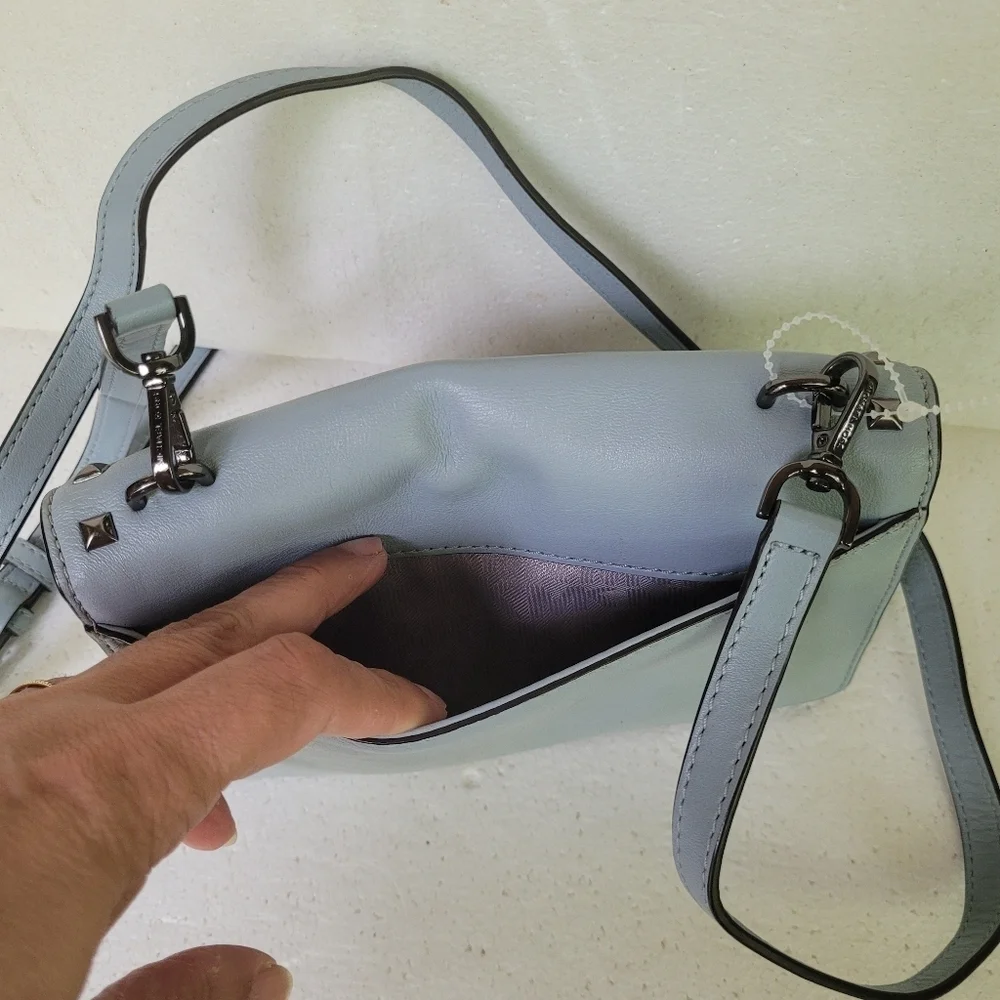 Michael Kors Dusty Blue Crossbody Leather Bag
